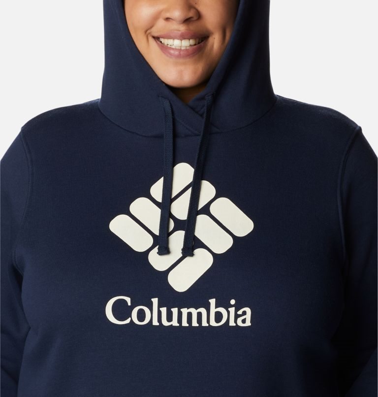 Women's Columbia Trek Graphic Hoodie Navy | Plus Size CA-K65L8